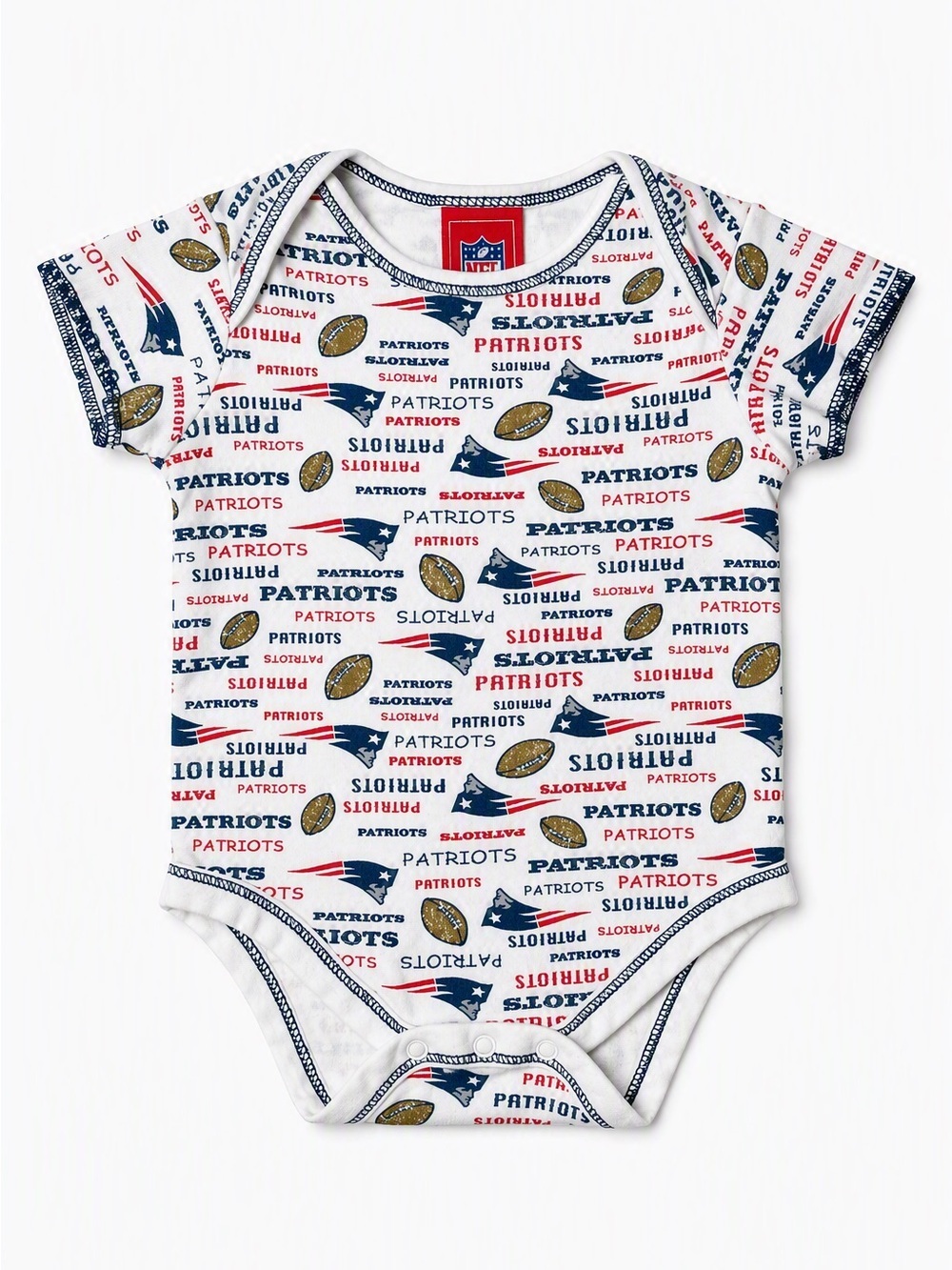 Official NFL New England Patriots All Over Print Team Onesie NB 3-6M